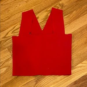 Red stretchy crop top